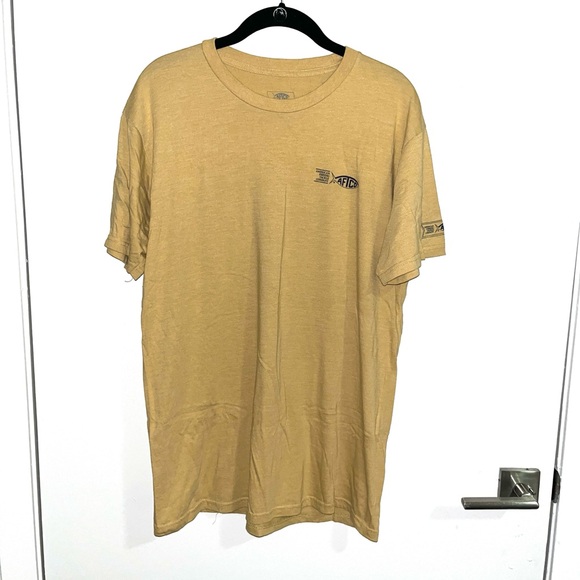 Yellow American Fishing Tackle Company Logo T-Shirt | Size: L - Picture 1 of 3
